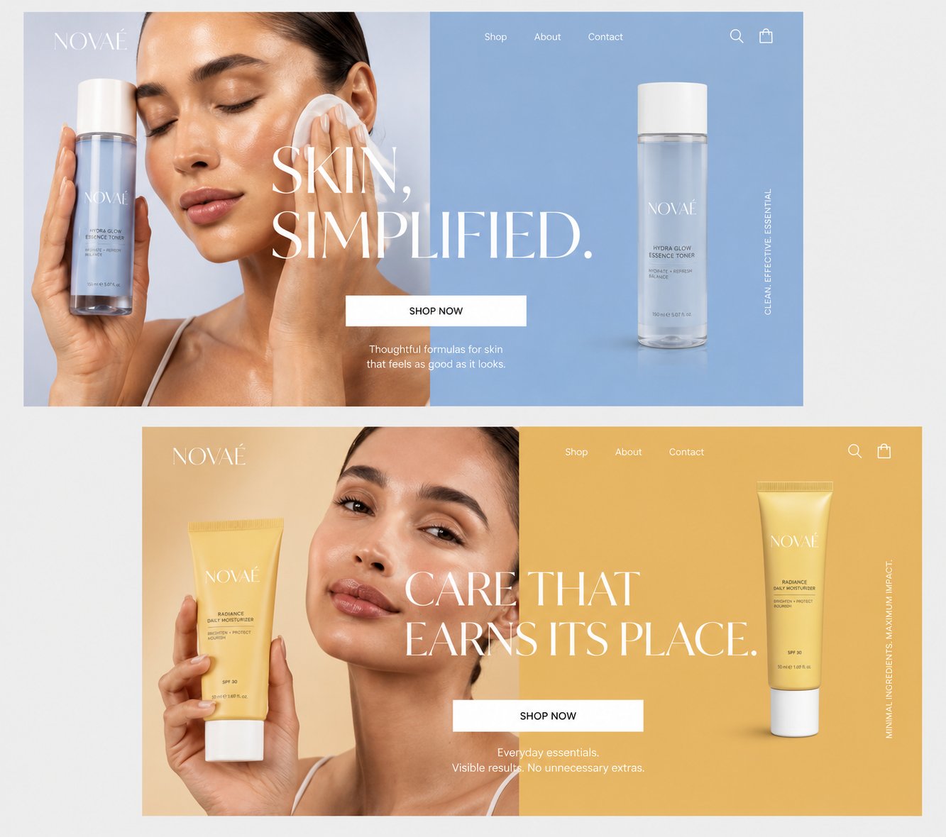NOVAÉ Skincare, Landing Page Design, Landing Page Design by Adeagbo David Victor