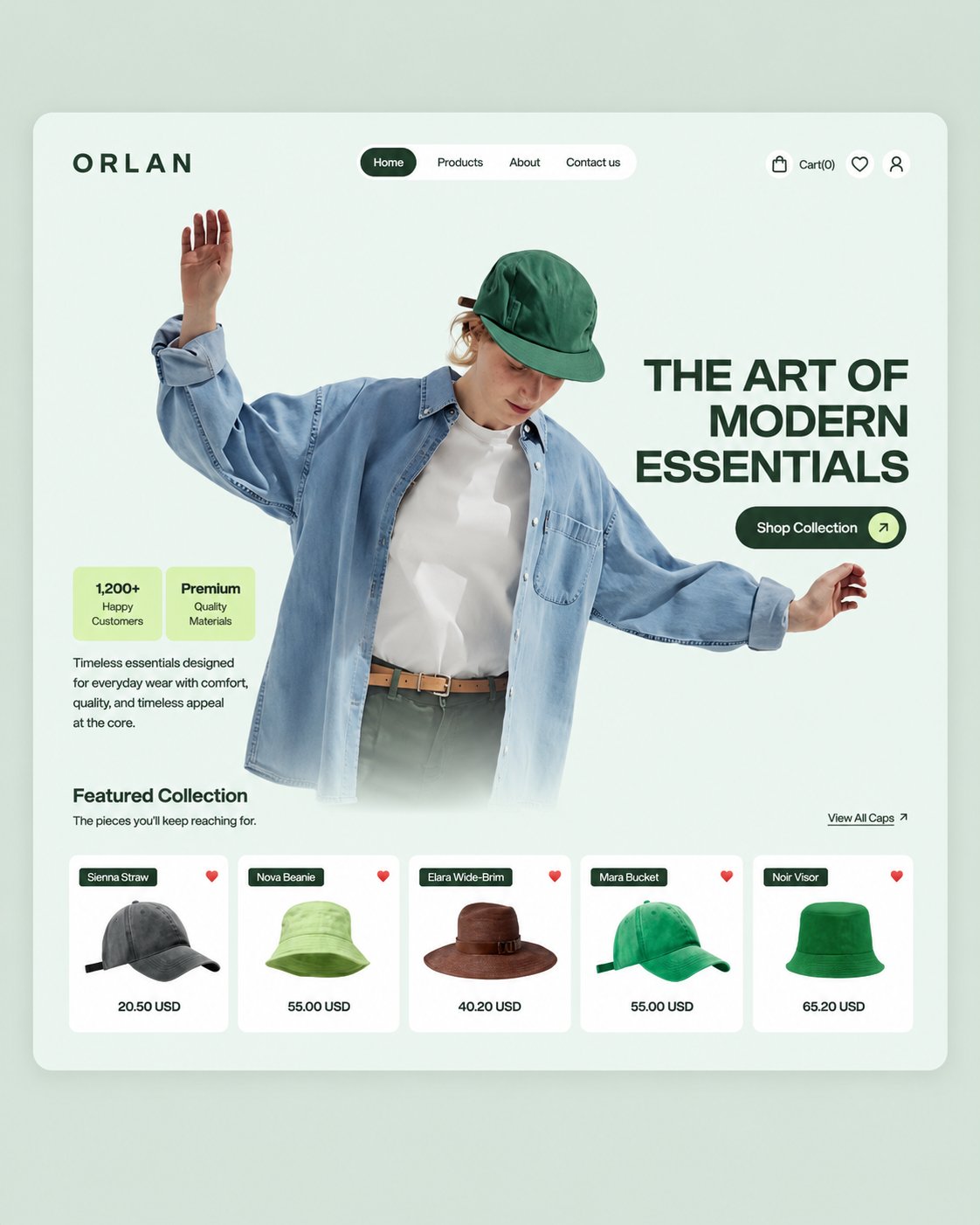 ORLAN Essentials, Shopify Homepage Design, Shopify Homepage Design by Adeagbo David Victor